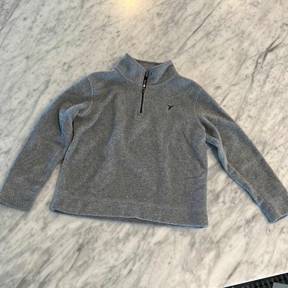 Old Navy Fleece pullover sweatshirt quarter zip grey size 5 kids XS